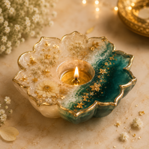 Luxury Handmade Resin Diya - Festive Edition